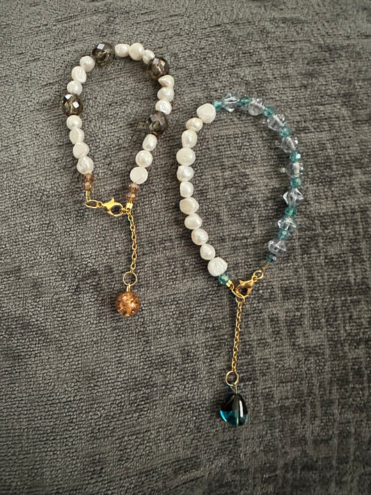 Freshwater Pearl & Crystal Bracelet